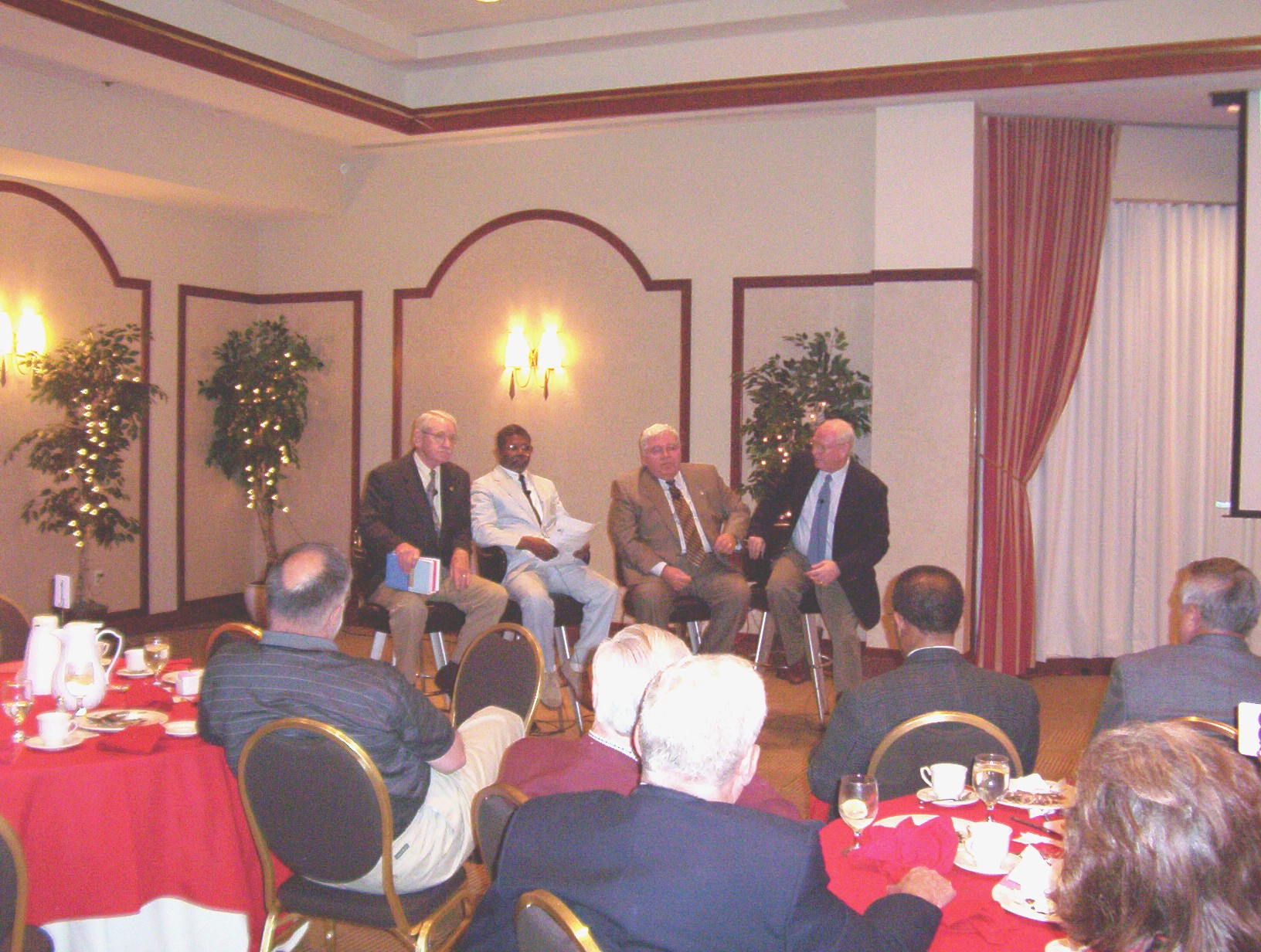 seated left to right: Rev. Wallace, John Jackson, Bob Beck , and  Ed Hobart