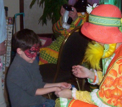 Marmalade painted not only faces but wrists as well.